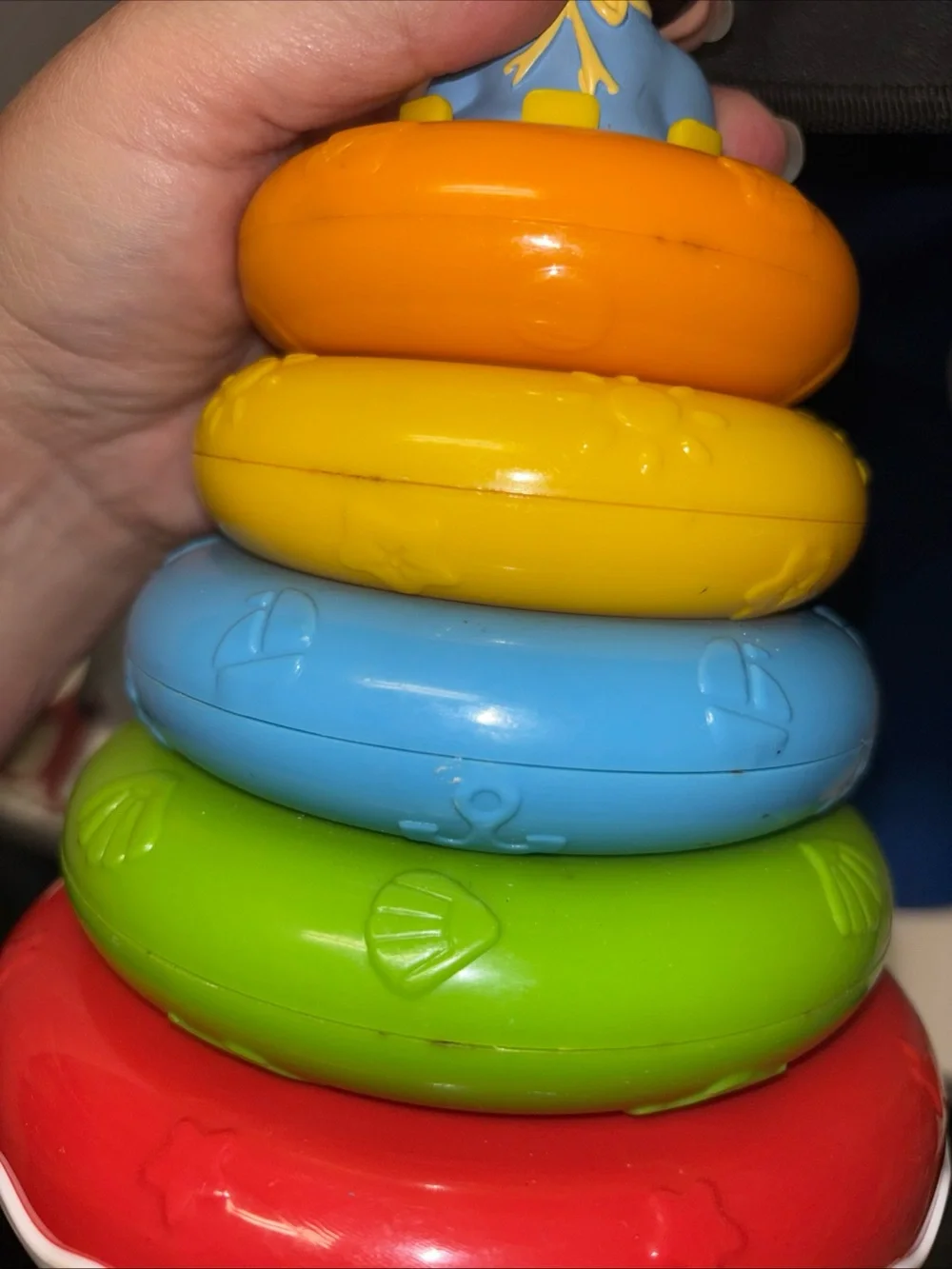 Vintage Baby Mickey Mouse Disney rainbow stacking rings By Clementoni
